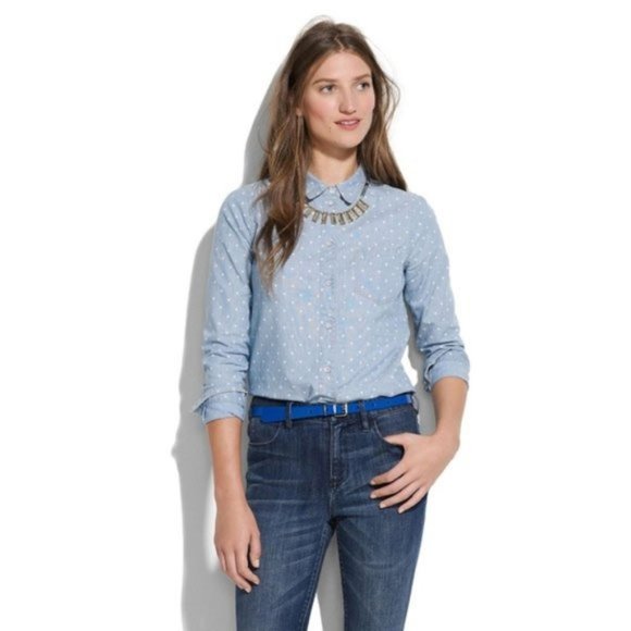 J. Crew Classic Button-Down Shirt Polka Dot M - Picture 1 of 9